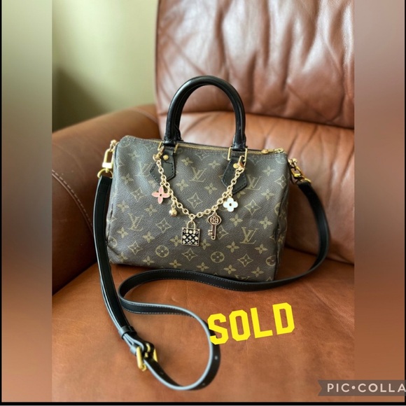 Authentic Louis Vuitton Speedy 25 converted to crossbody bag w/bag